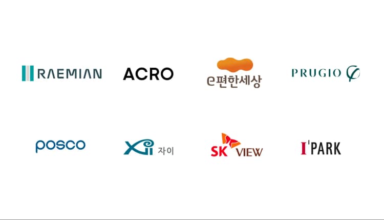 RAEMIAN, ACRO, e편한세상, PRUGIO, POSCO, 자이, SK VIEW, I'PARK
